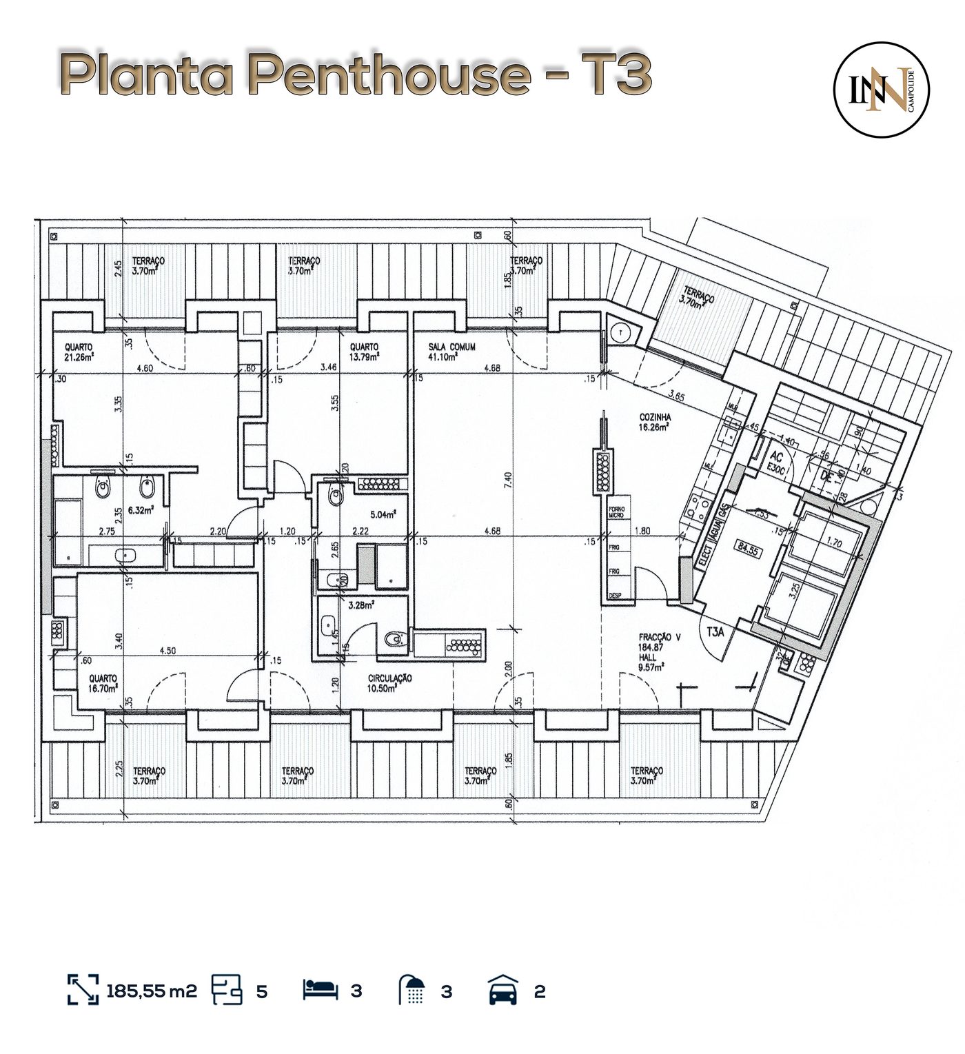 Planta — T3 Cobertura, Campolide INN